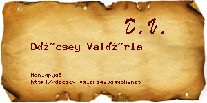 Décsey Valéria névjegykártya
