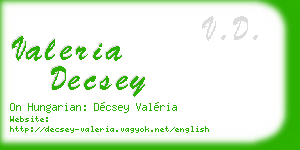 valeria decsey business card