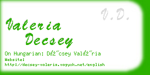 valeria decsey business card